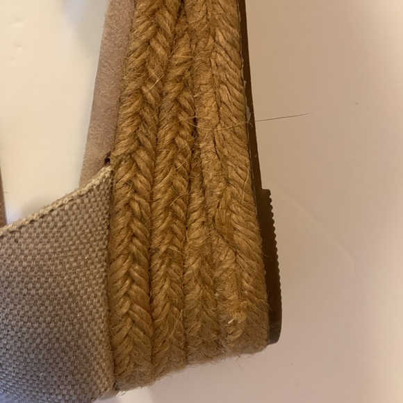 White Mountain Wedge Shoe Espadrille Kate Linen w Rose Gold Women’s Sz 7 - Picture 7 of 9